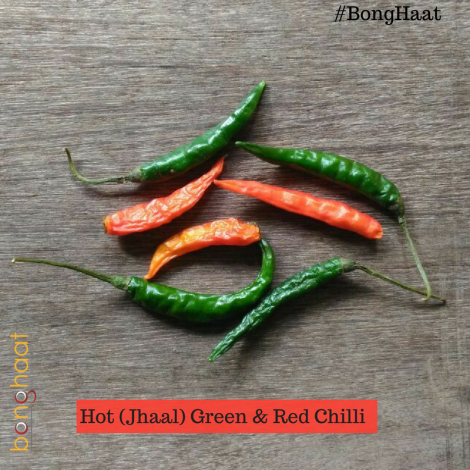 Hot (Jhaal) Green & Red Chilli - 500 grams 