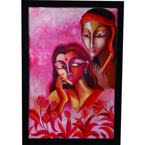 Radha Krishna Canvas Paintings - Modern Art 