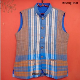 Blue & Orange checks Gamcha Jacket 