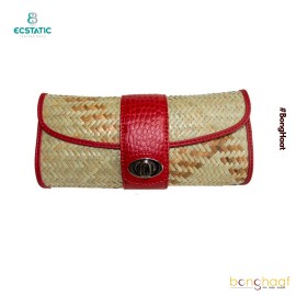  Ecstatic Leather with Sitalpati Clutch (Red)