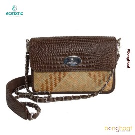 Ecstatic Leather with Sitalpati sling Bag (Brown)