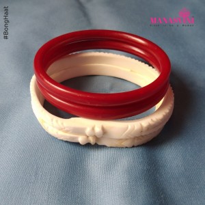 Manasvini Sankha Pola (Dark Red) Combo (2.4 CM)