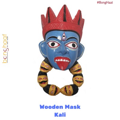 Hand Crafted Wooden Mask – Kali (Blue)